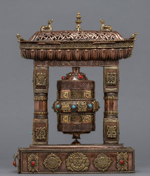 Zen Incense Burner with Prayer Wheel