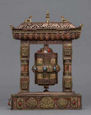 Zen Incense Burner with Prayer Wheel