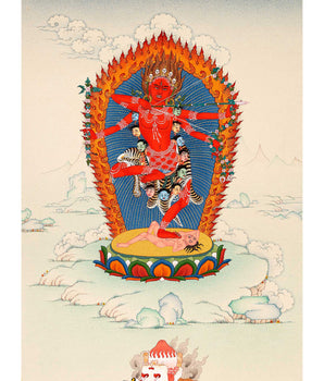 Small Kurukulla Thangka, Traditionally Hand Painted Buddhist Dakini