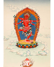 Small Kurukulla Thangka, Traditionally Hand Painted Buddhist Dakini