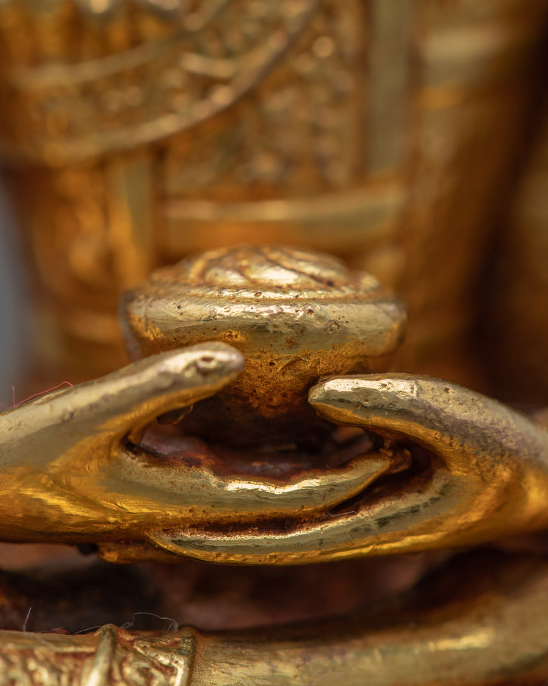 Gold Amitabha Buddha Statue | Traditional Buddhist Sculpture