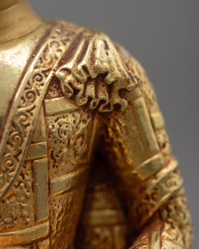 Gold Amitabha Buddha Statue | Traditional Buddhist Sculpture