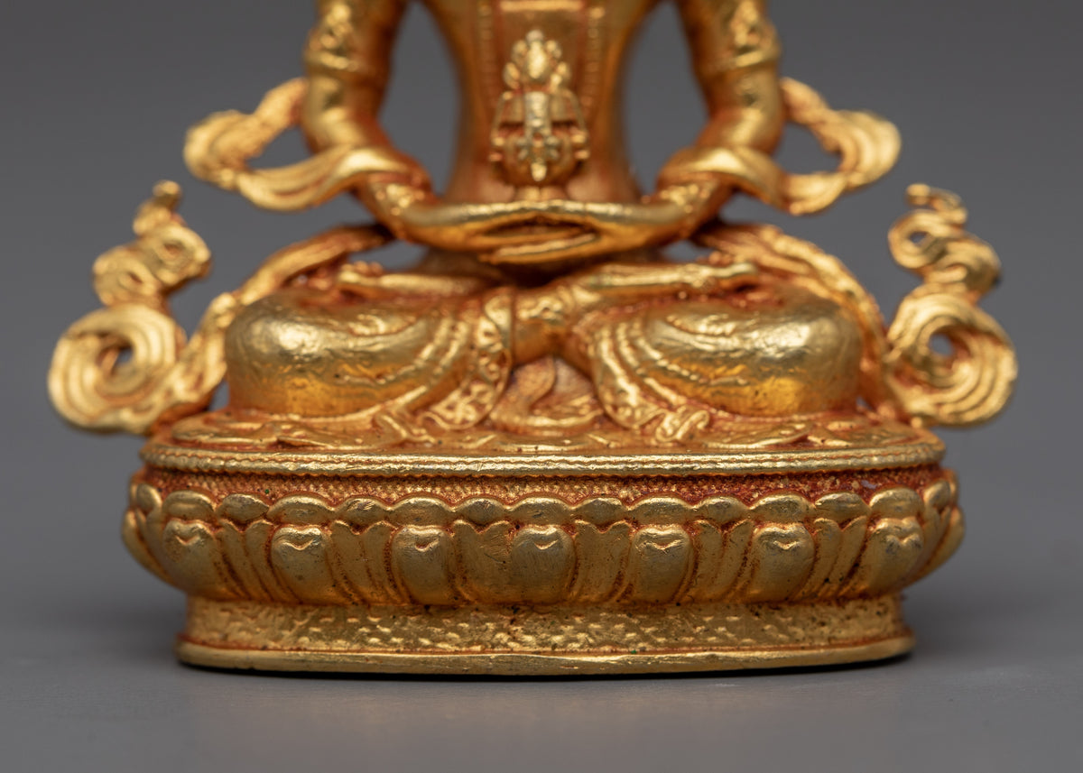 Amitayus Statue Gilded in Gold | Lord of Boundless Life, Amitayus Buddha