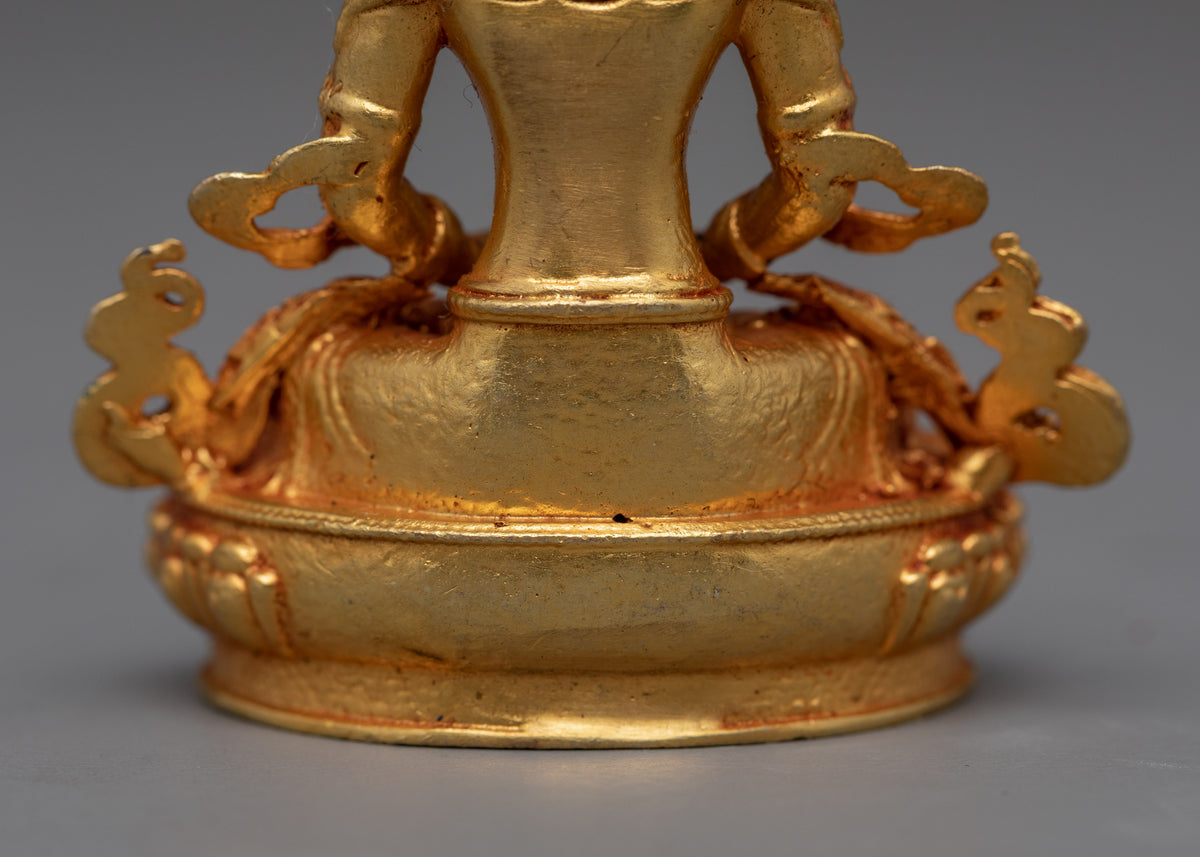 Amitayus Statue Gilded in Gold | Lord of Boundless Life, Amitayus Buddha