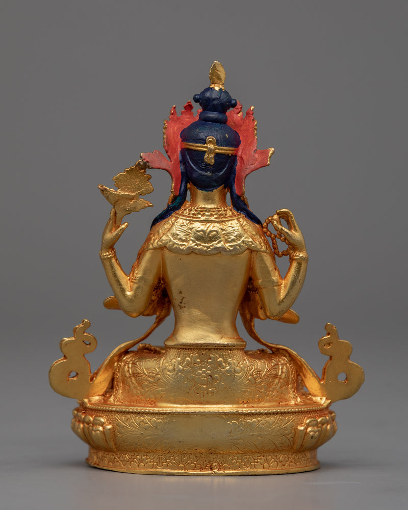 Miniature Chenrezig Sculpture | Buddhist Compassionate Bodhisattva