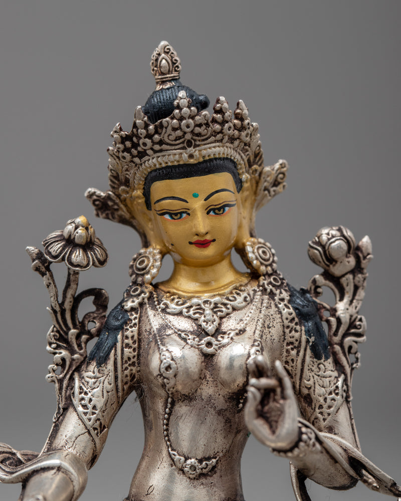 Miniature Green Tara Statue | Tibetan Buddhist Art