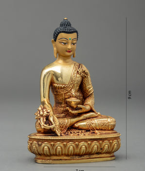 3.5" Mini Buddha Statue | Medicine Buddha Statue for Zen Space