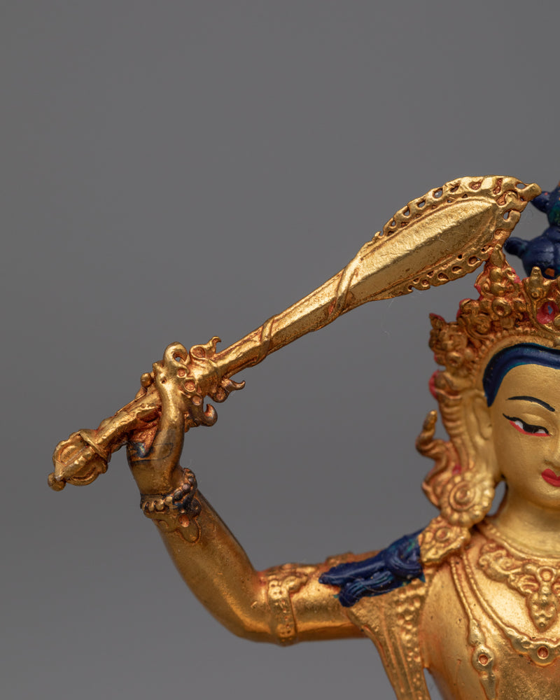 Mini Manjushri Sculpture | Bodhisattva Wisdom Deity