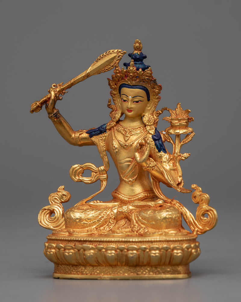 Mini Manjushri Sculpture | Bodhisattva Wisdom Deity