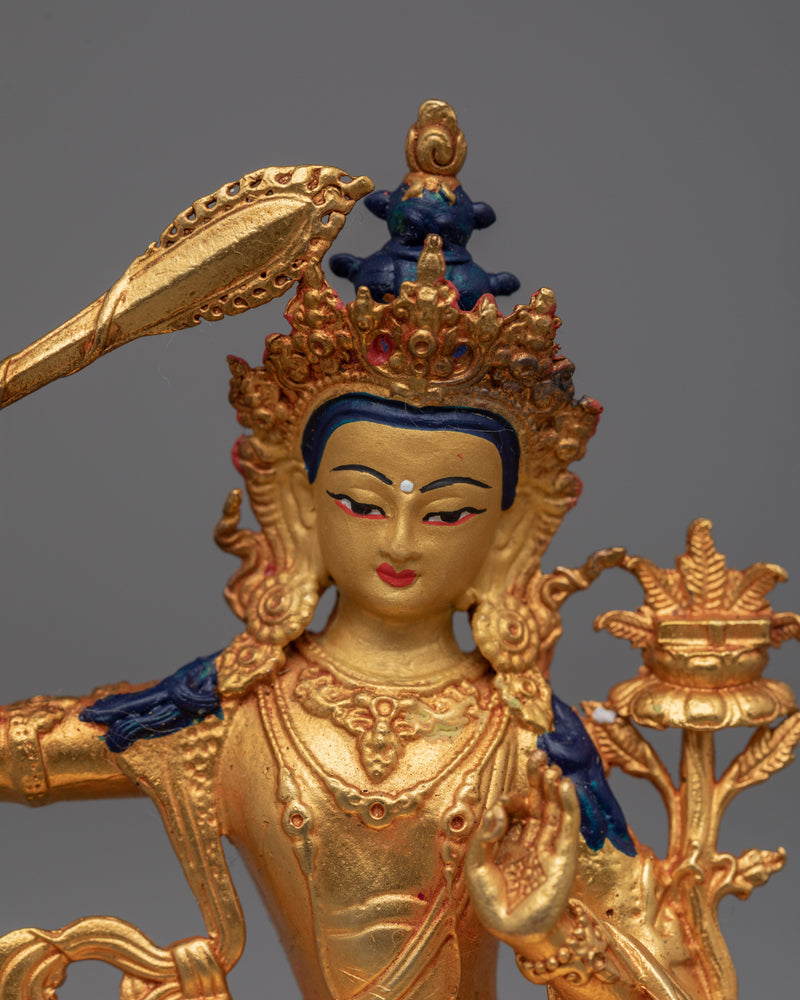 Mini Manjushri Sculpture | Bodhisattva Wisdom Deity