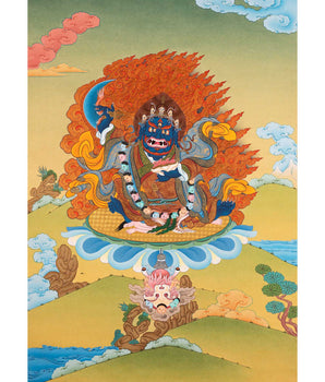 Mahakala Bernagchen Thangka | Traditional Hand-Painted Artwork
