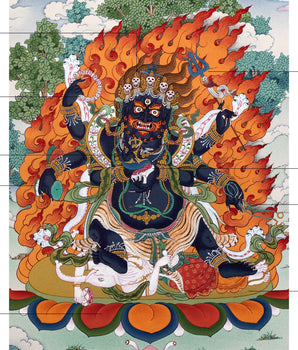 6 Armed Mahakala Buddha Thangka | Hand-Painted Tibetan Art