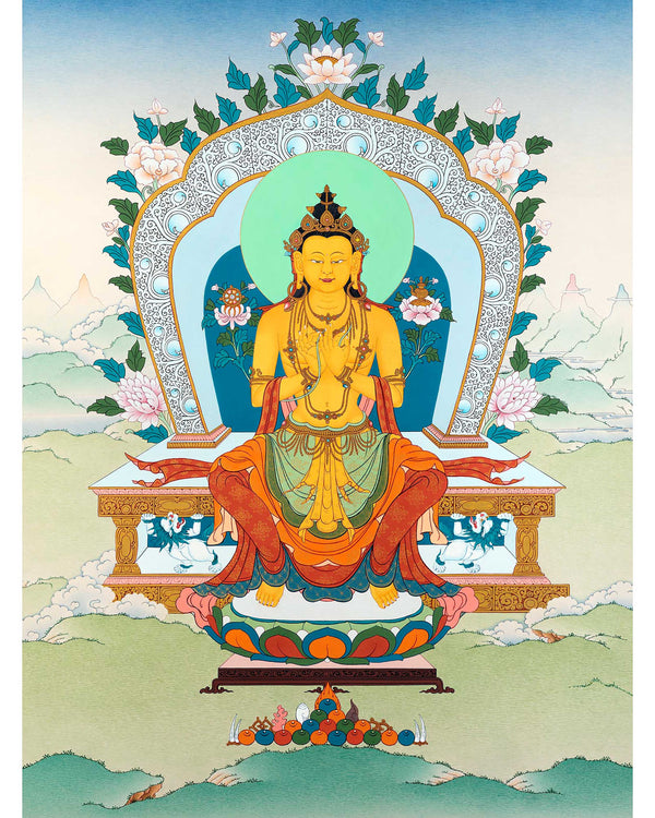 Maitreya Buddha Thangka | Tibetan Bodhisattva Art