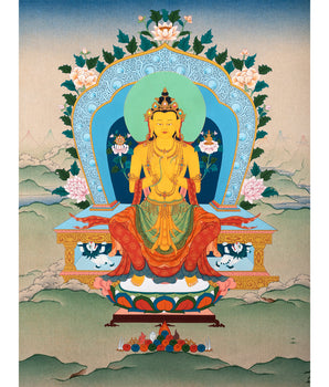 Arya Maitreya Buddha Thangka, Traditional Tibetan Thangka Painting