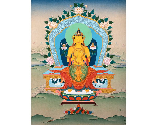 Arya Maitreya Buddha Thangka, Traditional Tibetan Thangka Painting