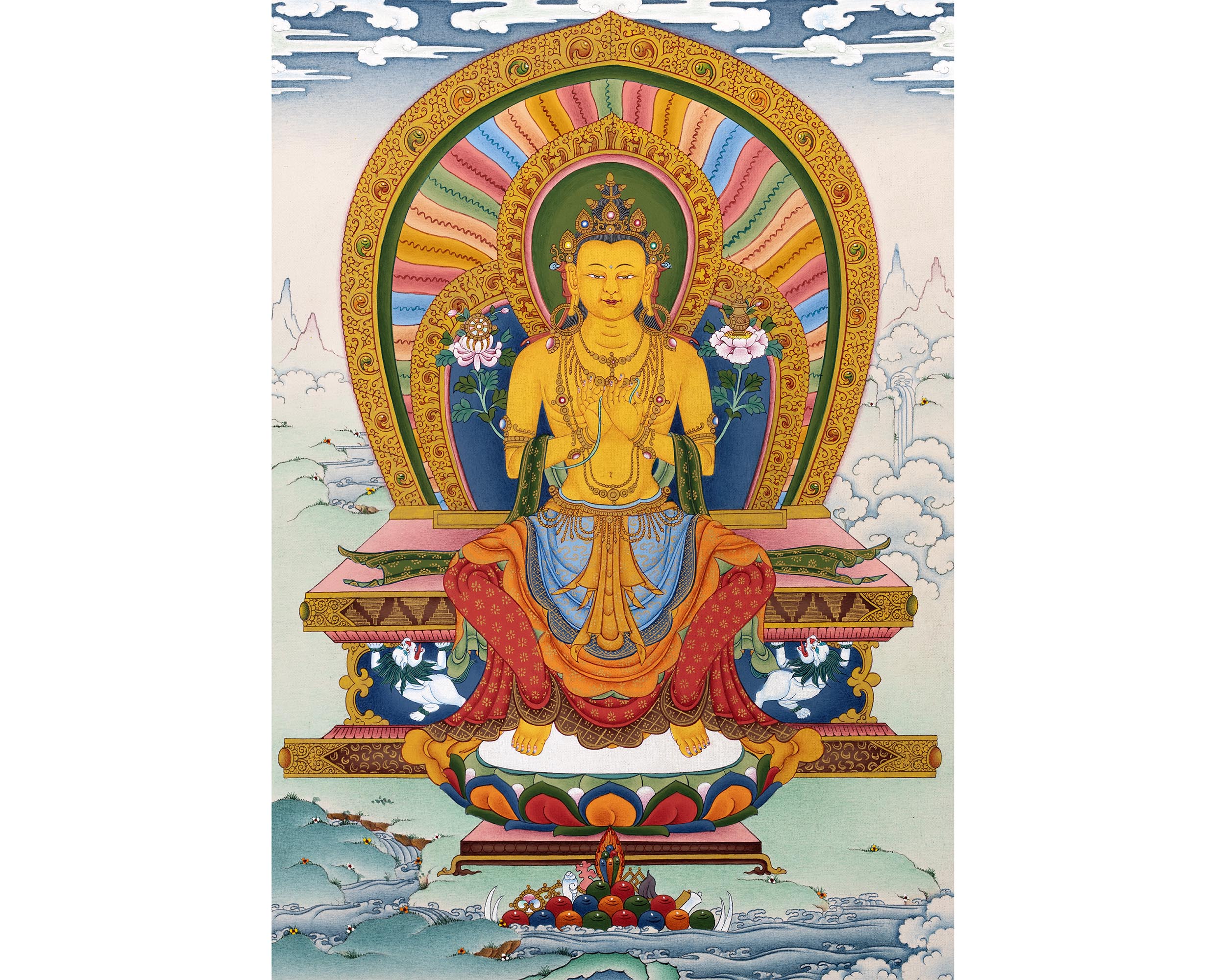 Maitreya Buddha | Traditional Himalayan Art | Exquisite Future Buddha Art