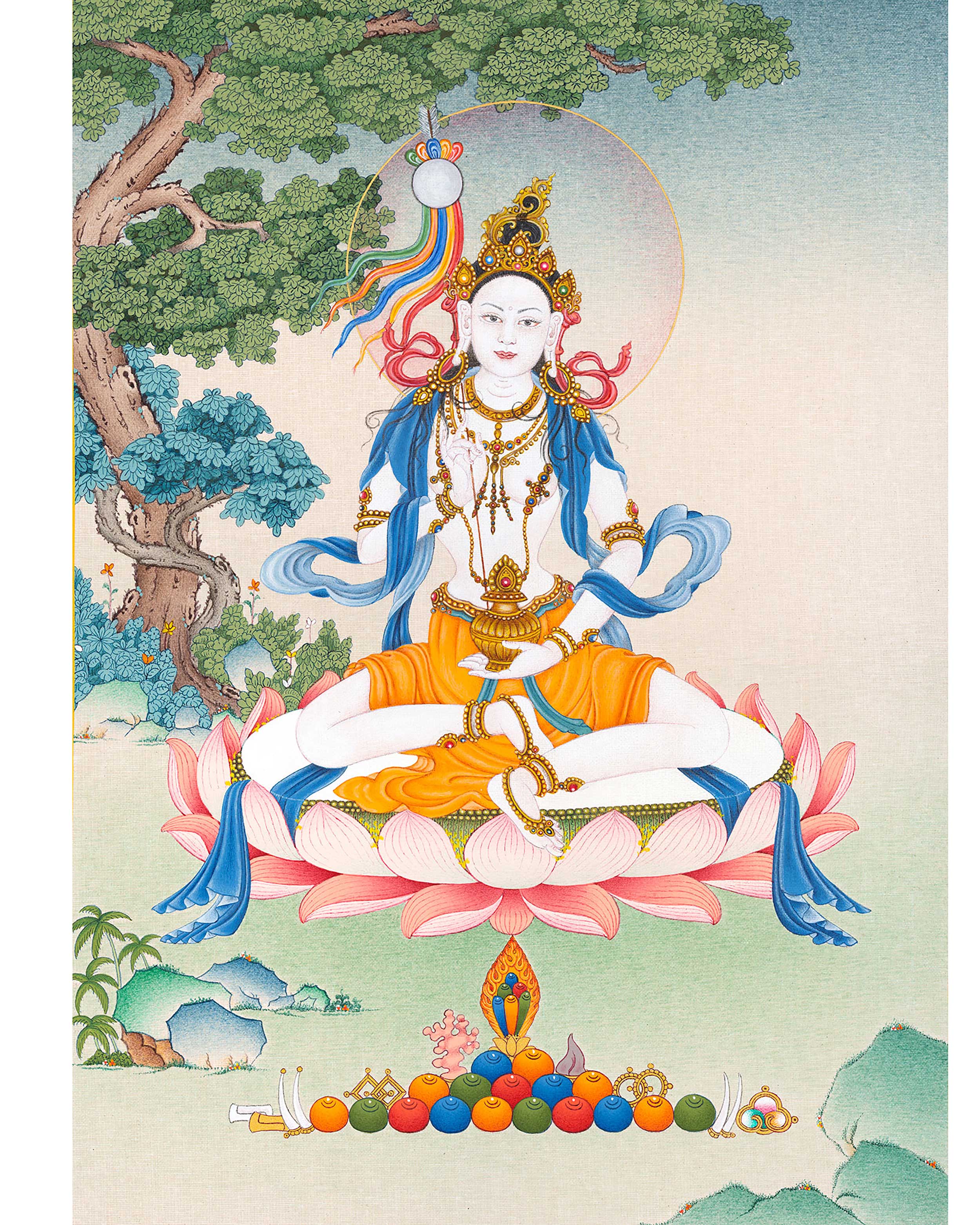 Mandarva Thangka | Long-Life Dakini | Himalayan Buddhist Art