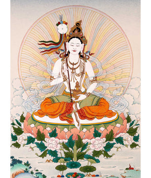Dakini Mandarva Thangka |  Mother Bodhisattva Himalayan Buddhist Deity
