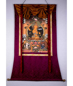 Manjushree With Purple Flower Brocade