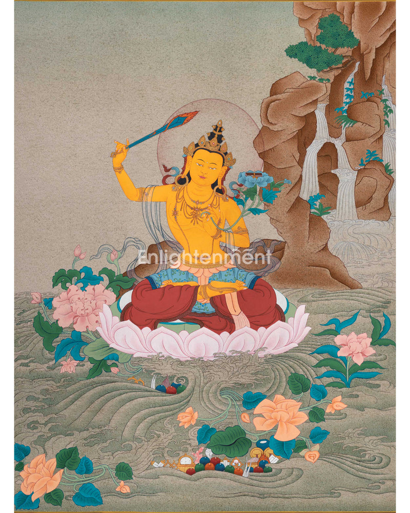 Thangka Artistry of Manjushri