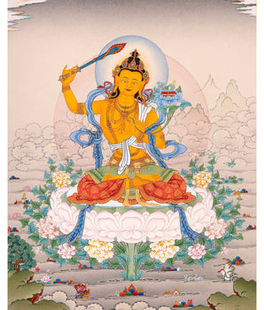 Manjushri Thangka, Traditional Karma Gadri Thangka Art
