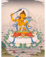 Manjushri Thangka, Traditional Karma Gadri Thangka Art
