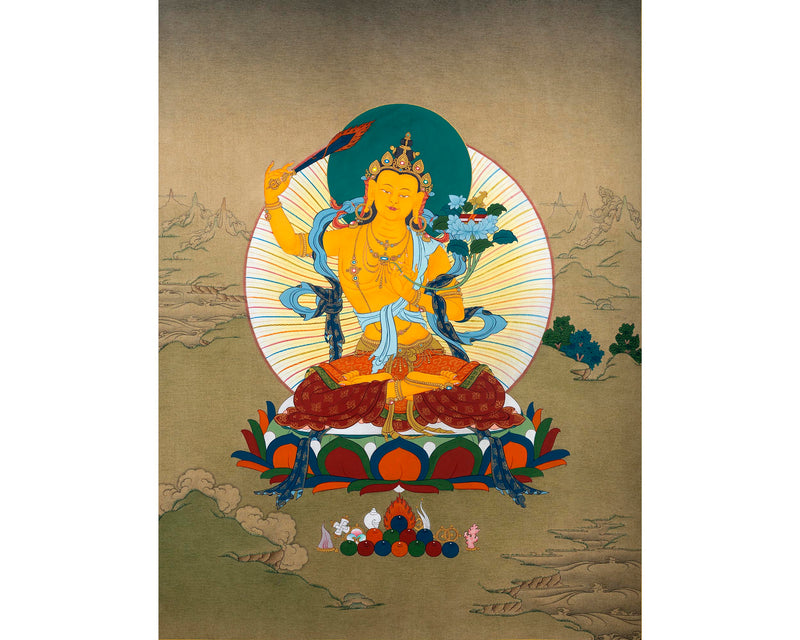 Manjushri Thangka |  Bodhisattva painting | Traditional Thangka