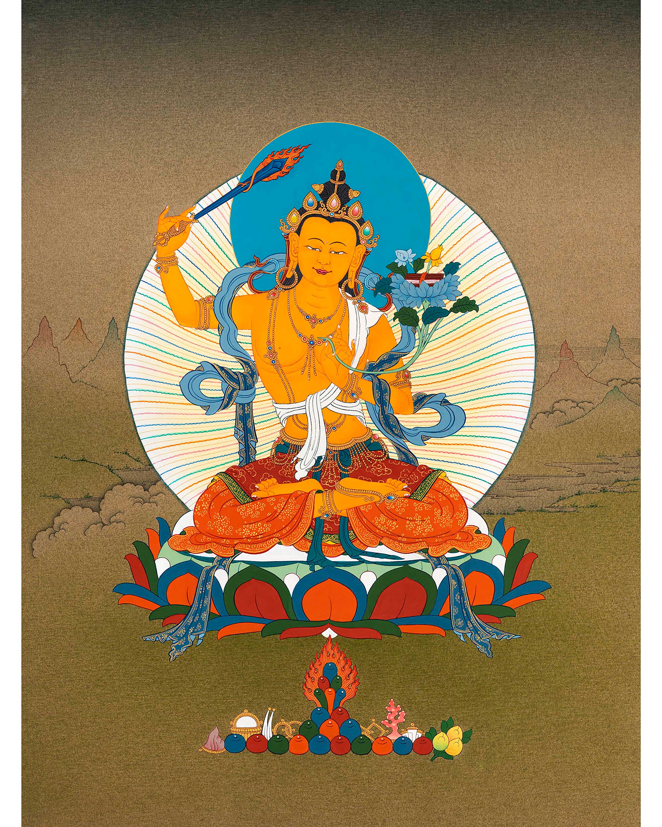 Wisdom Bodhisattva Manjushri Thangka