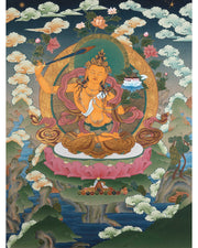 Manjushri Bodhisattva Thangka Painting | The Bodhisattva Of Wisdom Art On Cotton Canvas