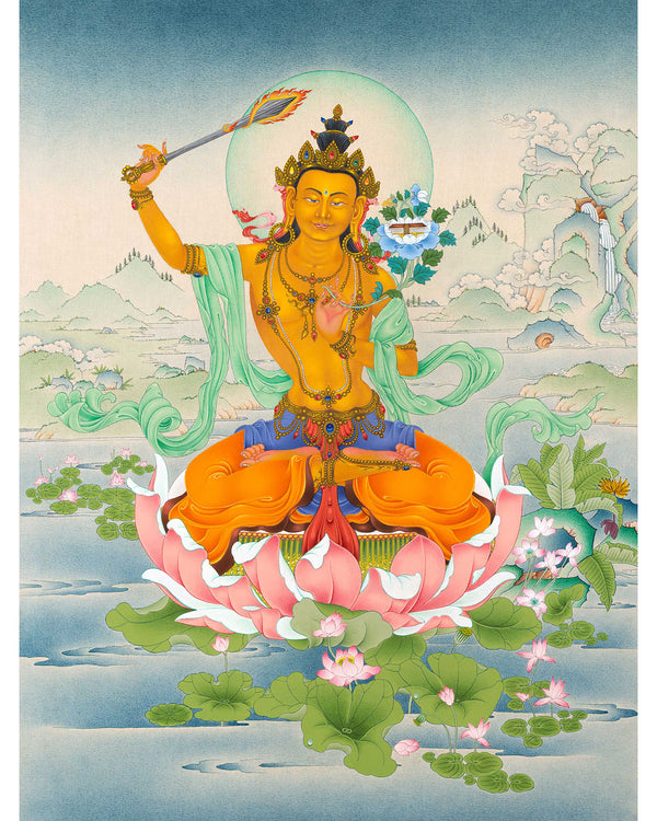 Manjushri Thangka | Hand Painted Buddhist Art