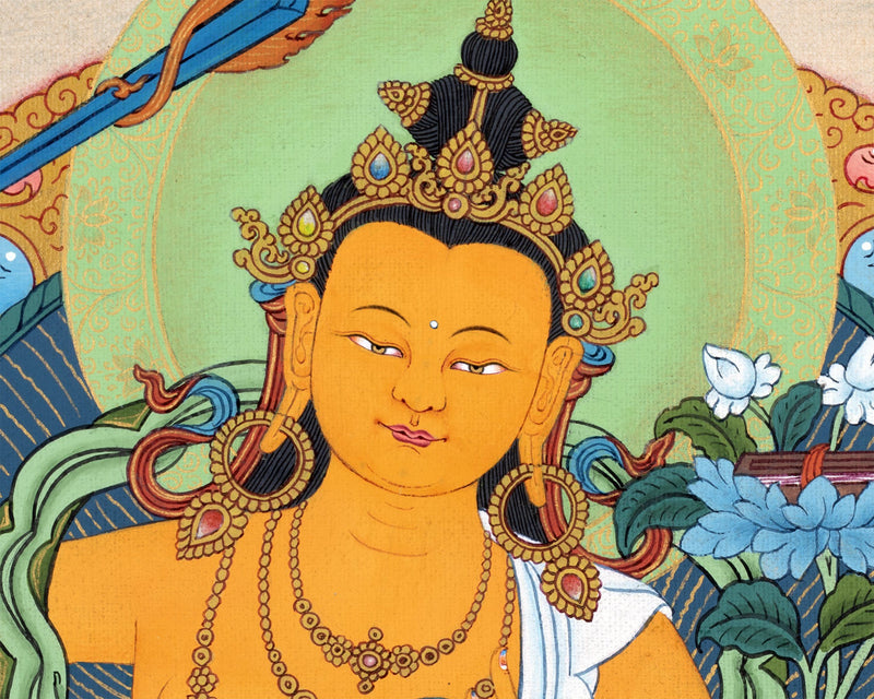 Manjushri Bodhisattva Thangka, Tibetan Thangka Painting