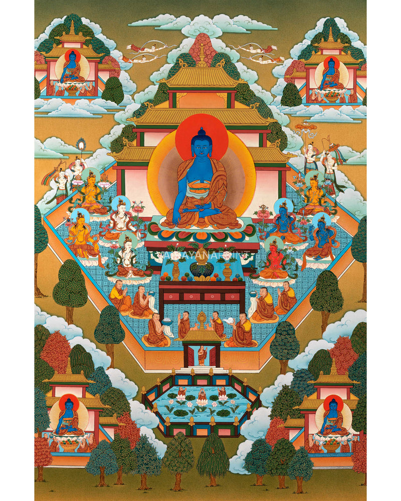 Buddha Akshobhya Mitukpa Thangka, Tibetan Thangka Print, Digital print