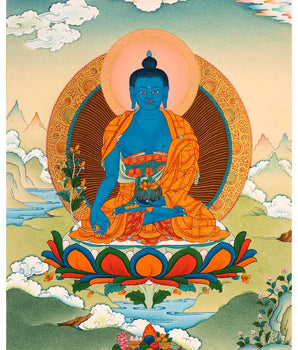 Medicine Buddha Art | Traditional Tibetan Thangka