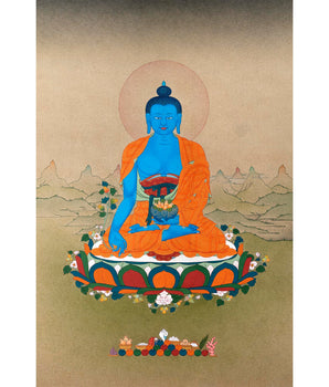 Medicine Buddha Thangka | Thanka Painting | Tibetan Traditional Art