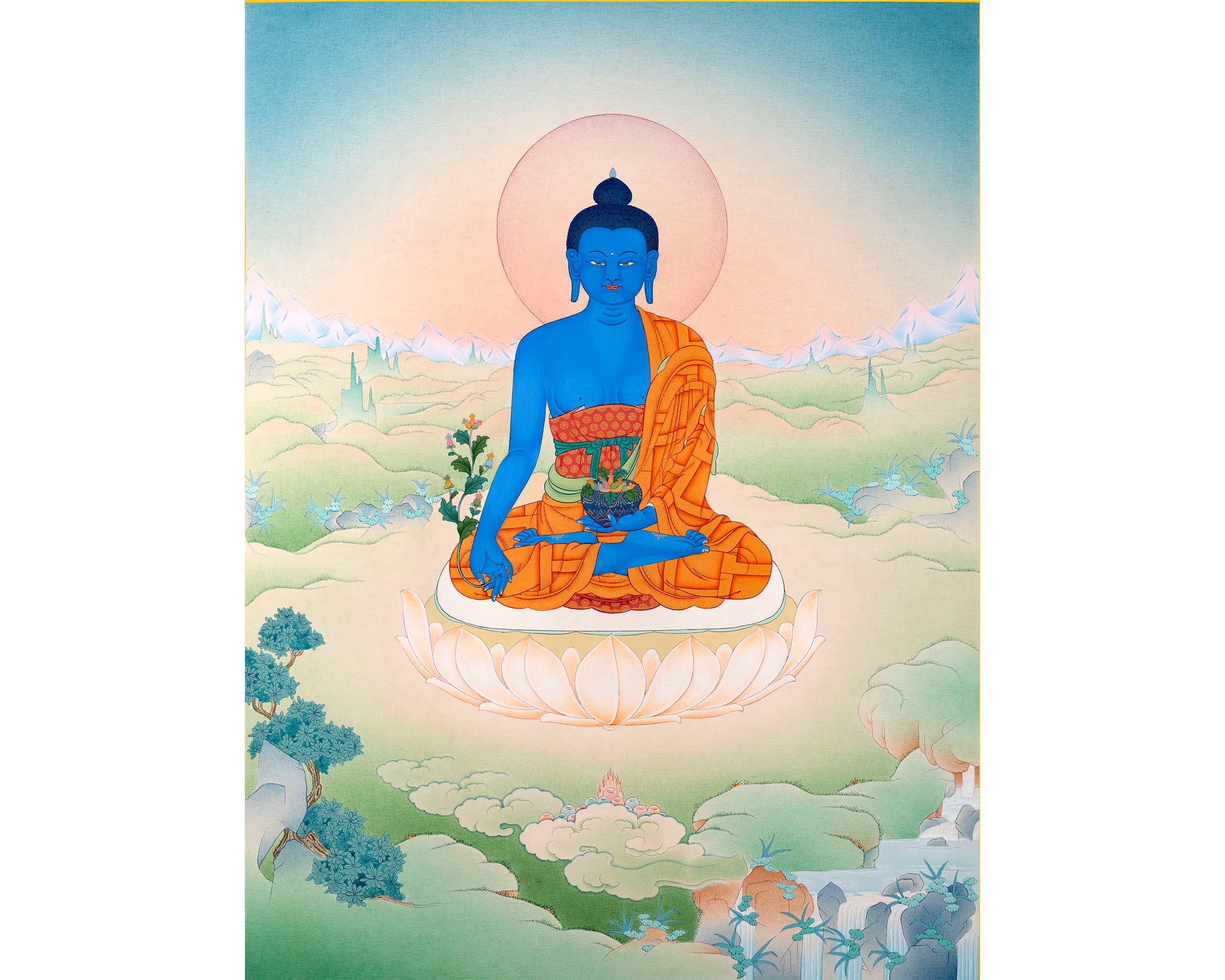 Beautiful Medicine Buddha Thangka | Healer Of All | Buddhist Art