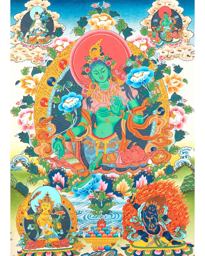 Mother Green Tara Thangka Painting