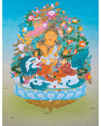 Hand-Painted Buddhist Wealth Deity