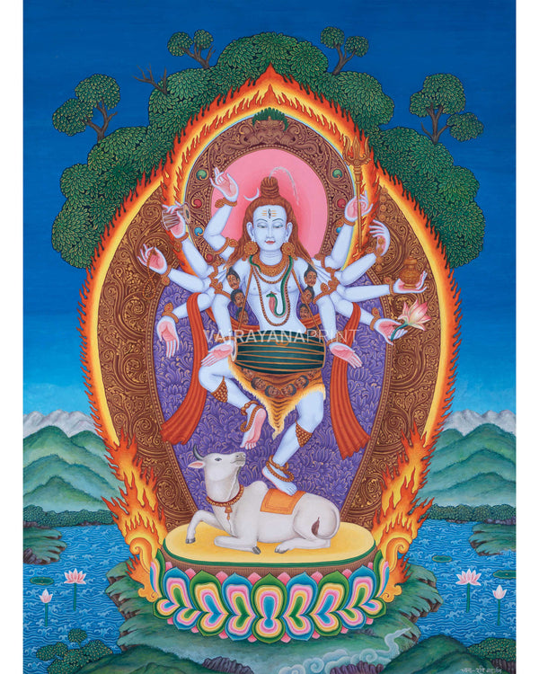Dancing Divinity: Nataraja Shiva Thangka Print | Lord Shiva | Traditional Gift Ideas