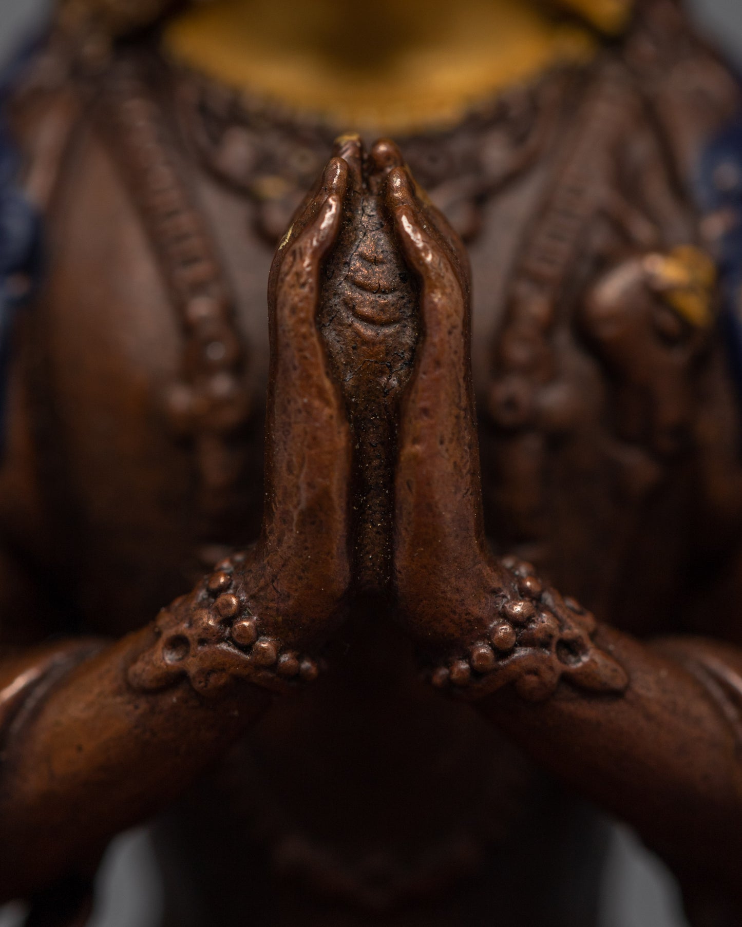 Copper Manjushri Statue | Bodhisattva Alovakiteshvara Miniature Sculpture