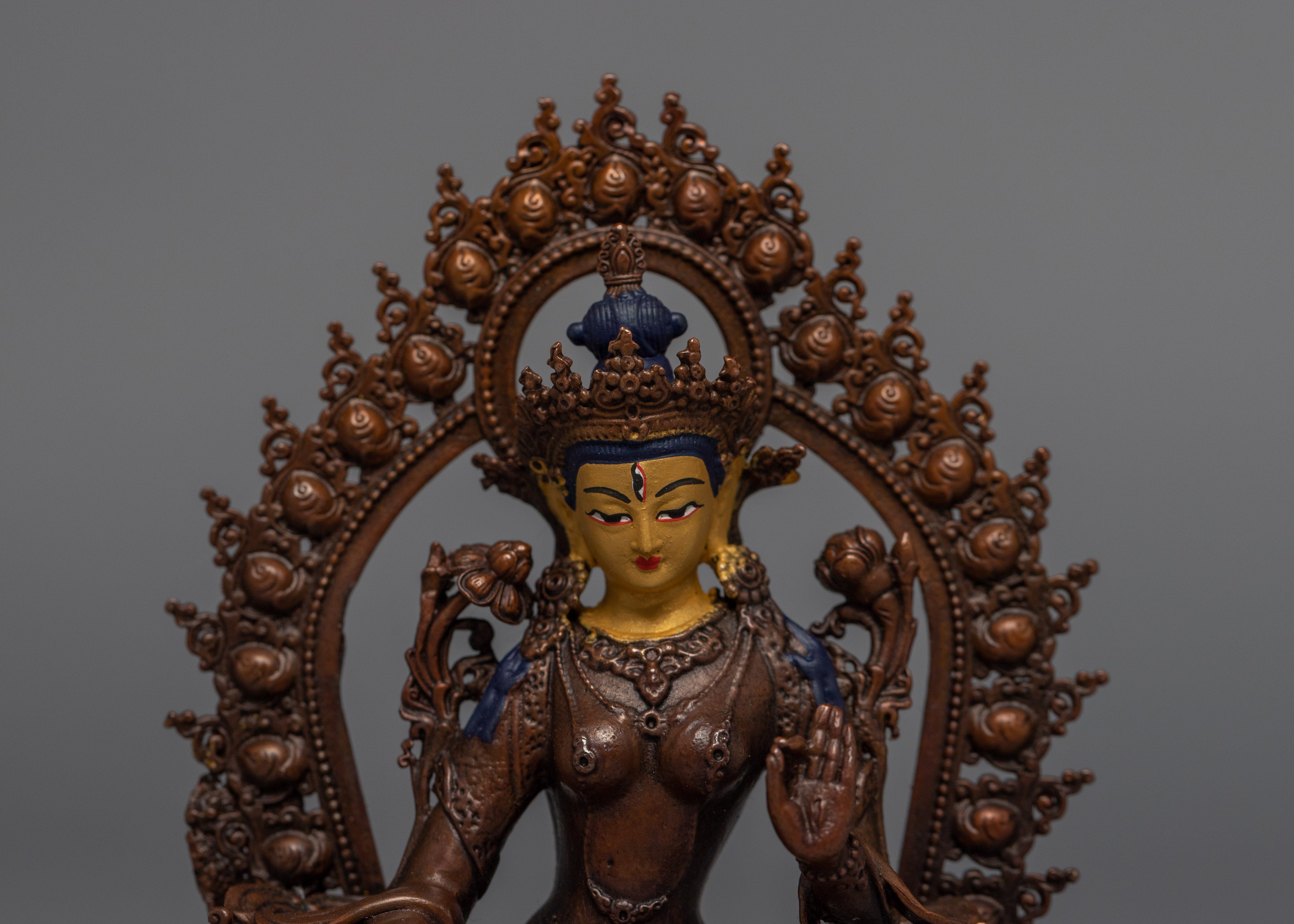Mini White Tara Statue | Buddhist Deity White Tara Statue