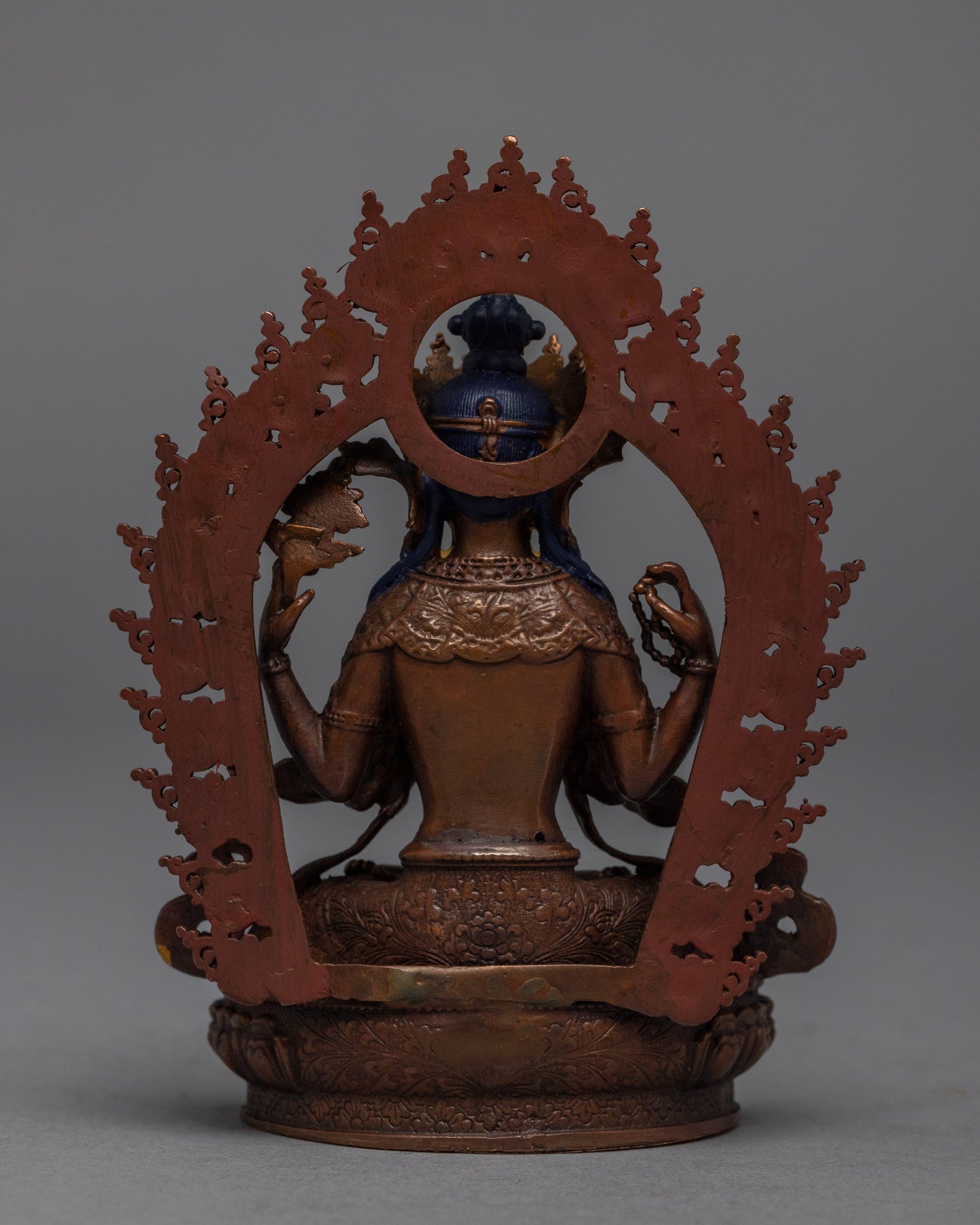 Copper Manjushri Statue | Bodhisattva Alovakiteshvara Miniature Sculpture