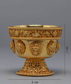 Gold Plated Offering Bowl | Himalayan Art Work