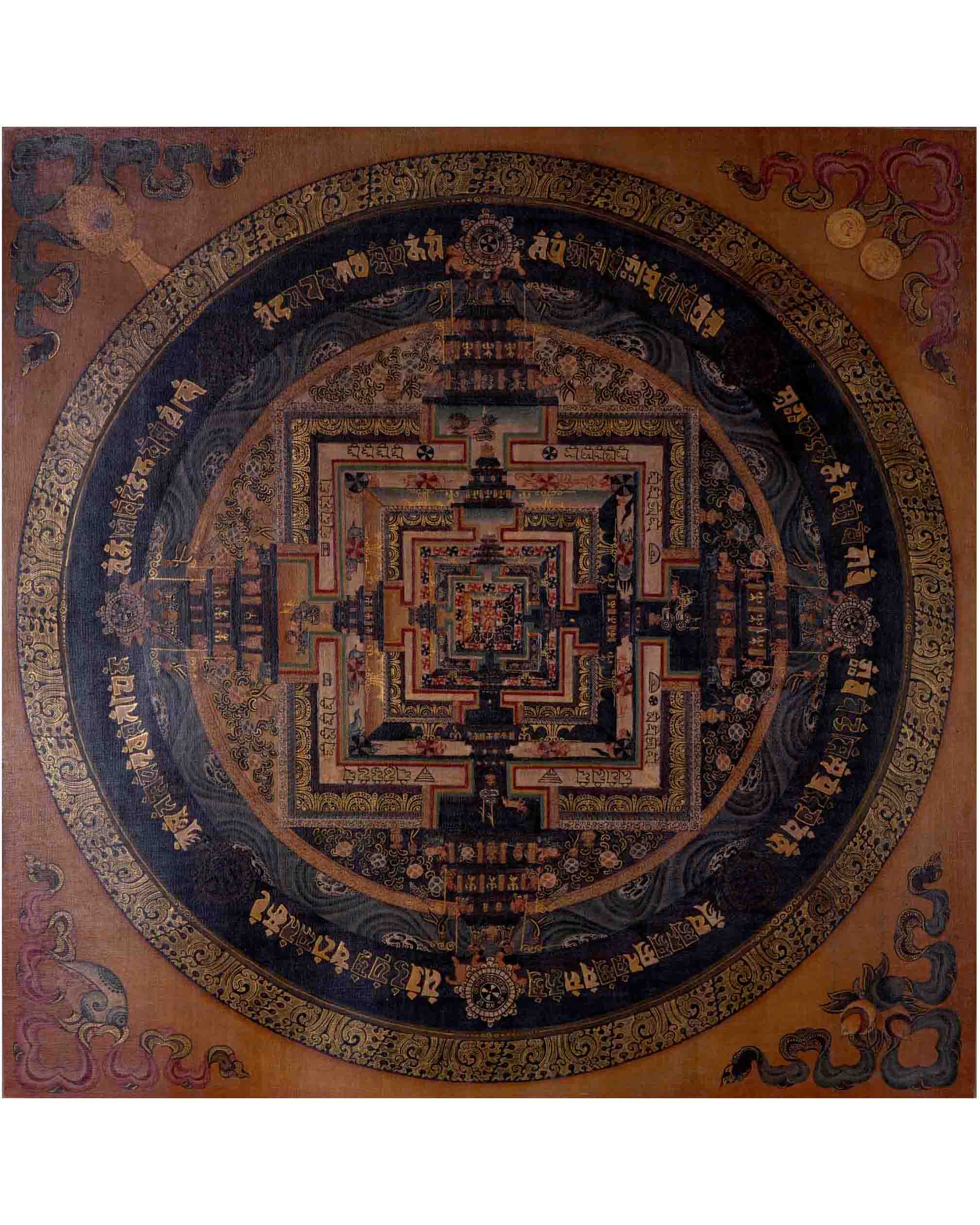 Oil Varnished Kalachakra Mandala