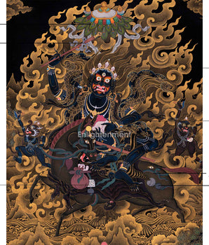 Palden Lhamo Kali Thangka Painting For Mindfulness | Sacred Mahakali Art for Daily Practice
