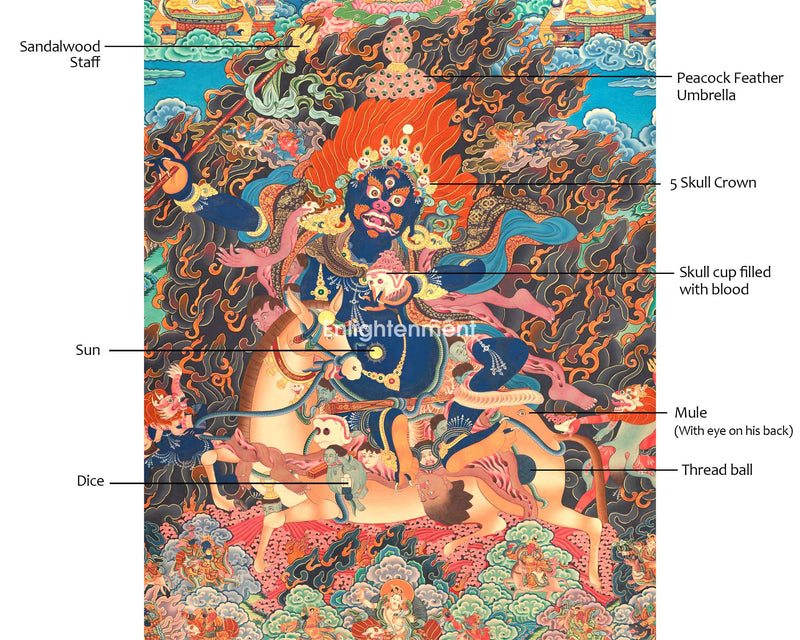 Hand-painted Palden Lhamo Thangka | The Fierce and Protective Deity | Sacred Thangka Painting