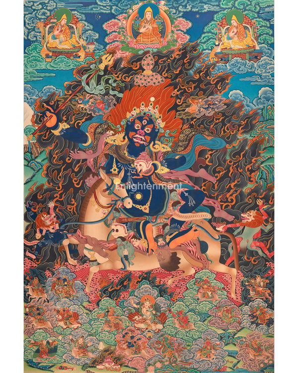 Hand-painted Palden Lhamo Thangka | The Fierce and Protective Deity | Sacred Thangka Painting