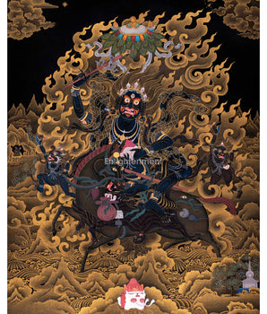 Palden Lhamo Kali Thangka Painting For Mindfulness | Sacred Mahakali Art for Daily Practice