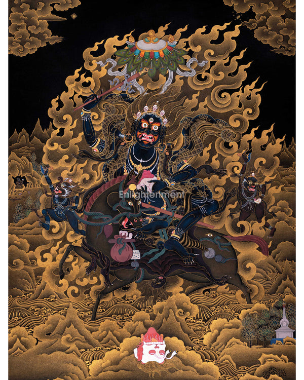 Palden Lhamo Kali Thangka Painting For Mindfulness | Sacred Mahakali Art for Daily Practice