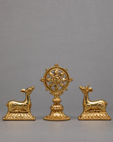 Sculpture Of Two Deer and Dharmachakra