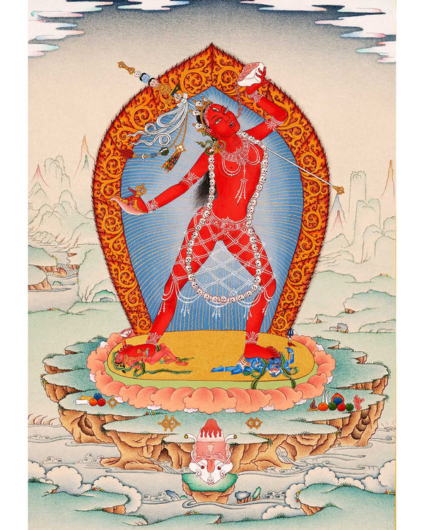 Red Dakini Vajrayogini Thangka Painting | High-Quality Tibetan Art